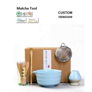 Modern Ceramic Matcha Bowl with Spout – Minimalist Matcha Making Tools