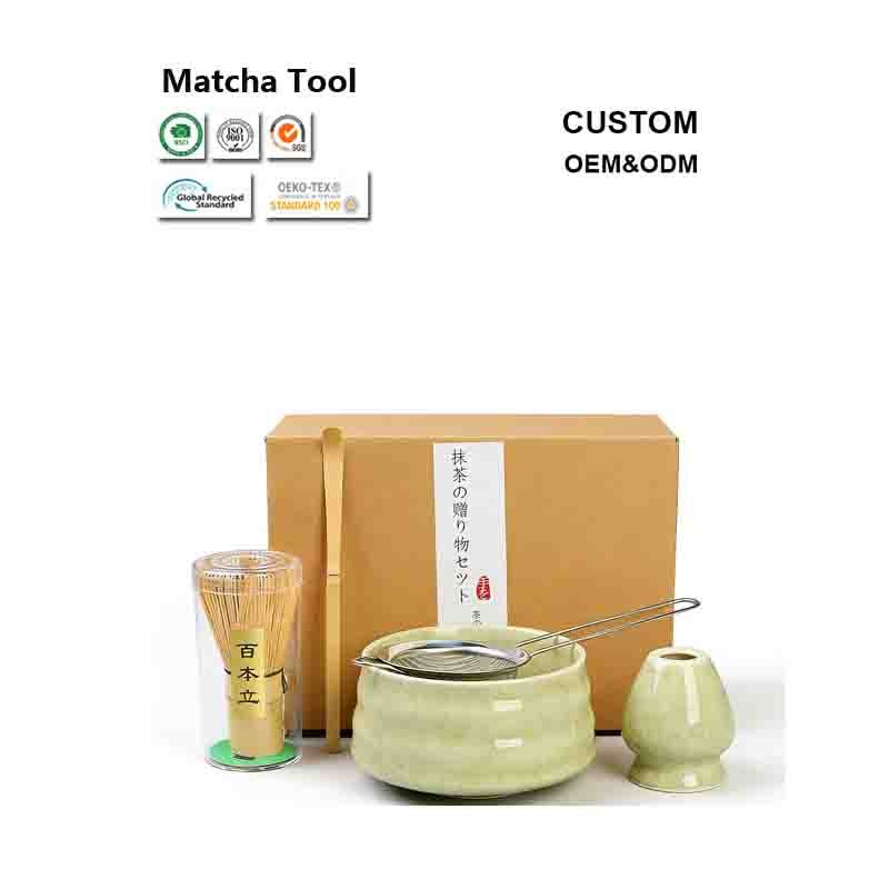 Eco-Friendly Ceramic Matcha Tea Set – Durable & Elegant Home Kit 2 Custom Logo Ceramic Matcha Kit