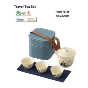 Custom Logo Ceramic Travel Tea Set