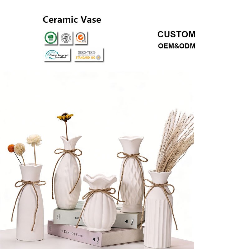 Custom Logo Ceramic Vases – Personalized Home & Restaurant Decoration 1 custom logo ceramic vases