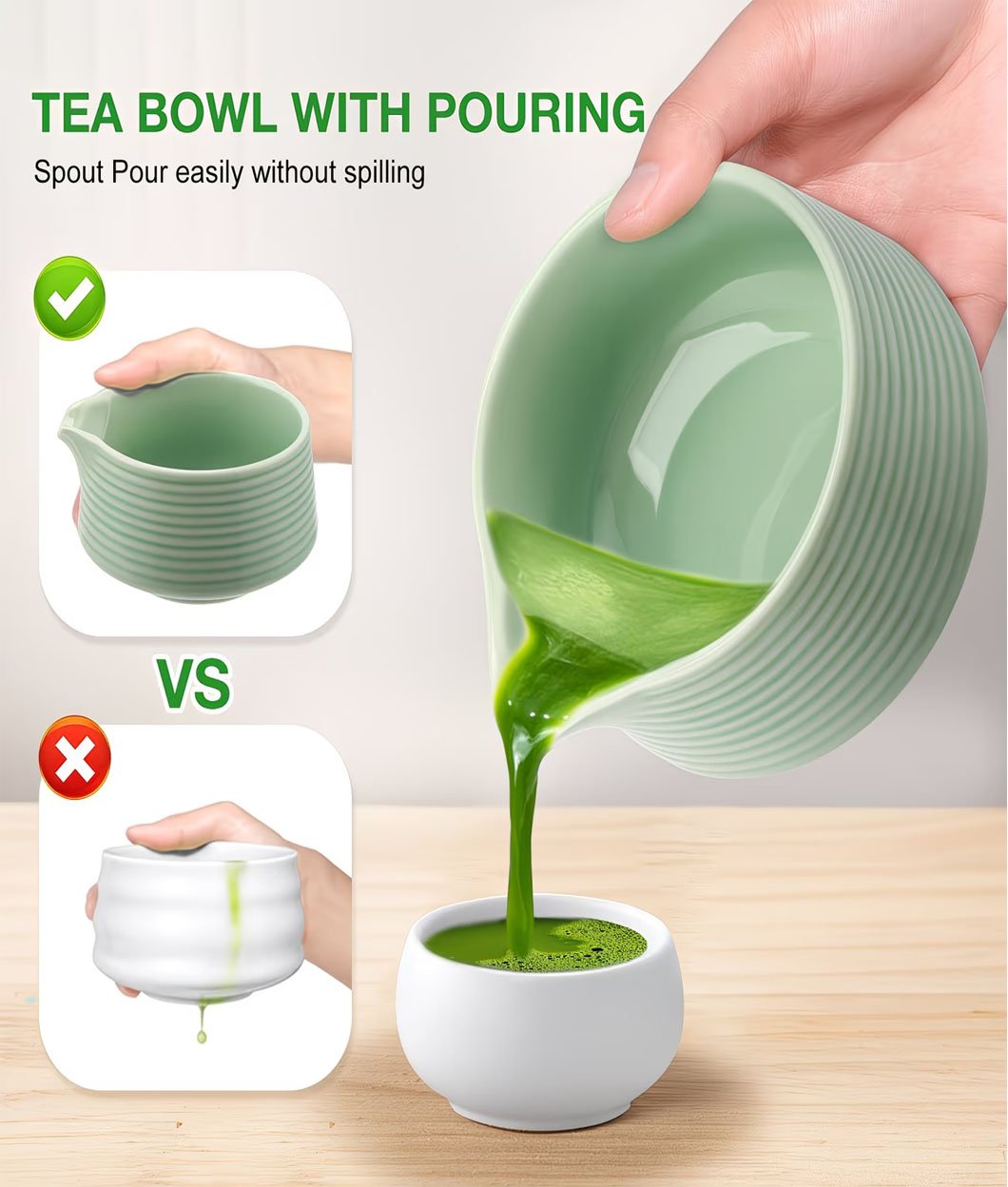 Cerámica para Matcha de Alta Calidad – Juego Completo para Ceremonia Japonesa 8 Cerámica para Matcha