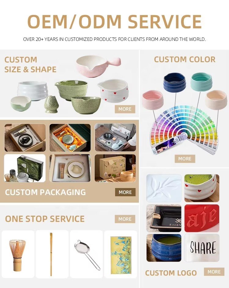 Premium Ceramic Matcha Tea Set – Handmade Japanese Matcha Kit 8 Premium Ceramic Matcha Tea Set