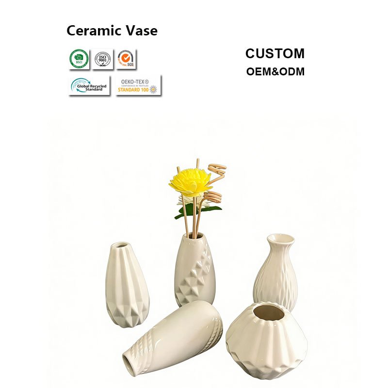Custom Logo Ceramic Vases – Personalized Home & Restaurant Decoration 3 Porcelain Flower Vase