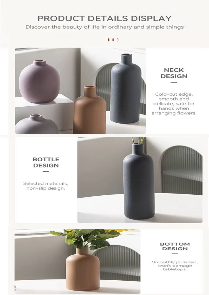 Custom Logo Ceramic Vases – Personalized Home & Restaurant Decoration 8 Custom Logo Ceramic Vases