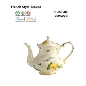 Vintage Ceramic Teapot with Handle – Classic European Tea Pot for Afternoon Tea - COMAIN Ceramic factory direct