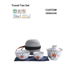 COMAIN PRODUCTS 46 Service à Thé de Voyage en Céramique – Théière Portable avec Tasses pour Voyage - COMAIN Ceramic factory direct