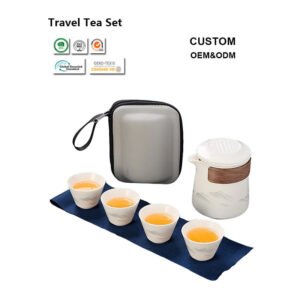COMAIN PRODUCTS 27 Set de Té de Viaje de Cerámica – Tetera Portátil con Tazas para Exterior - COMAIN Ceramic factory direct