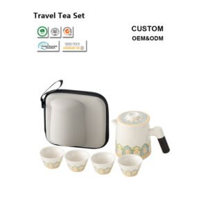 Chinese Kung Fu Travel Tea Set – Handmade Ceramic Teapot with Cups and Carry Bag - COMAIN Ceramic factory direct