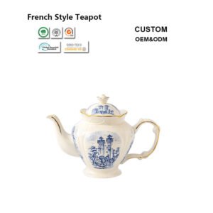 Custom Logo Ceramic Teapot – Personalized French Tea Pot for Hotel & Gift Use - COMAIN Ceramic factory direct